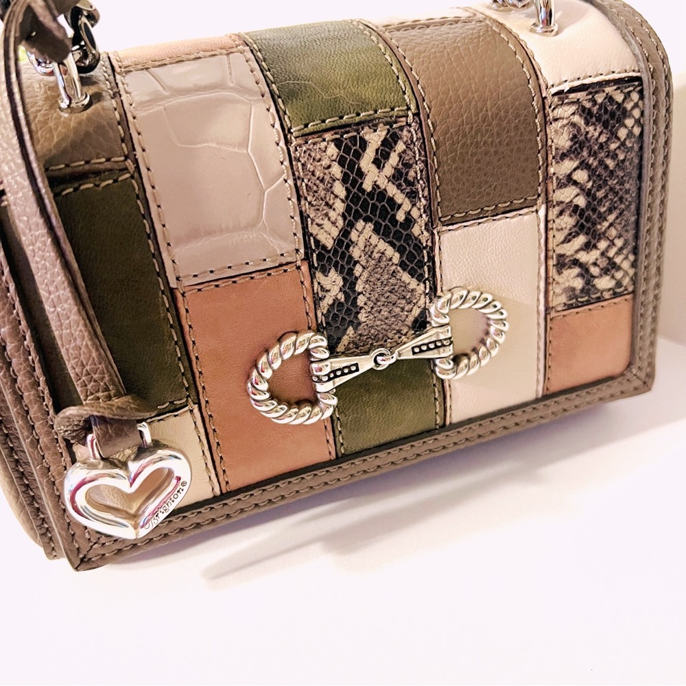 BRIGHTON Small Flap Bag with Patchwork Pattern NWT